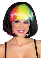 Pop rainbow bob wig
